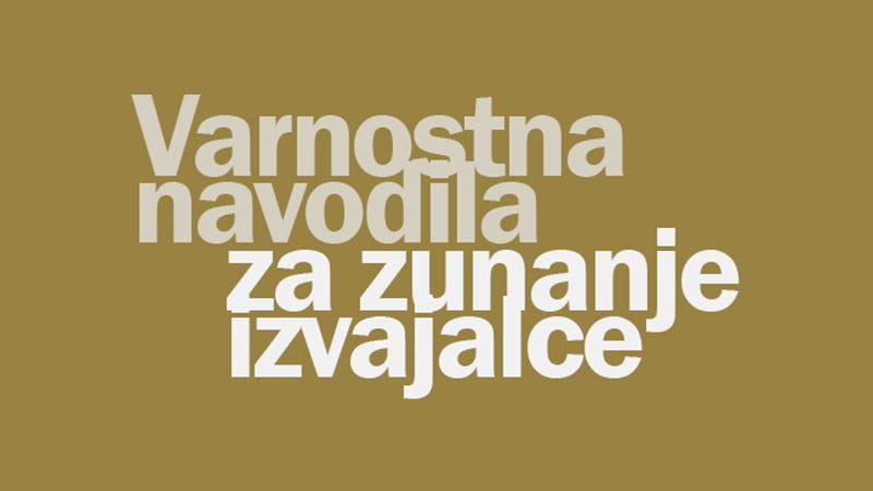 Safety instructions for visitors in Slovenian