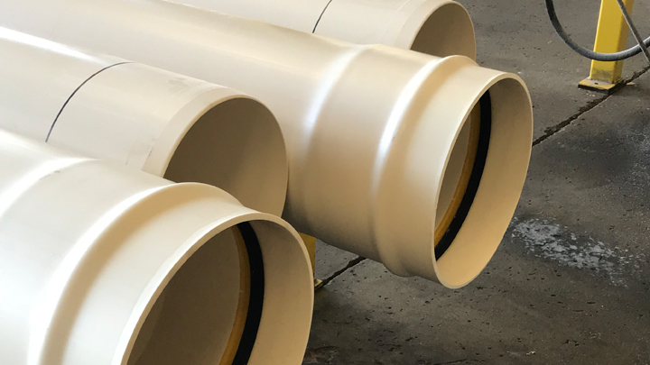 White plastic pipes with Trelleborg 607 seal