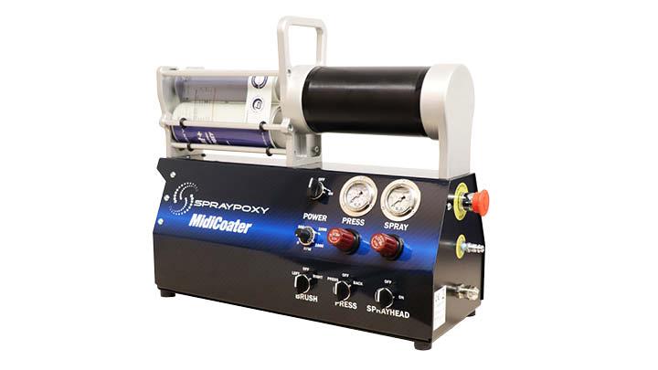 The Spraypoxy Midicoater pipe coating equipment.