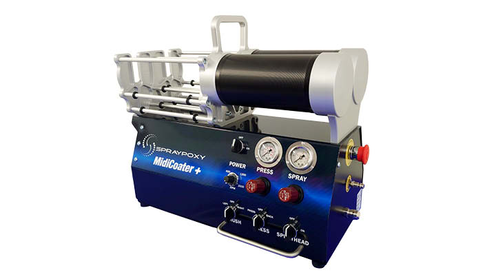 The Spraypoxy Midicoater+ pipe coating equipment.