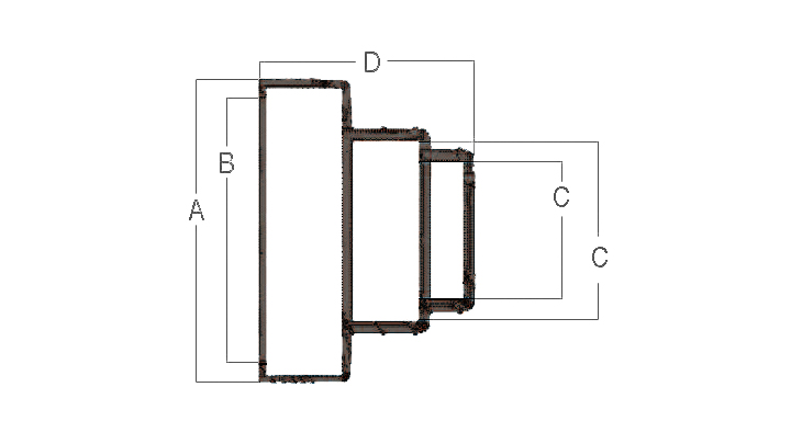 Section view drawing of Multi-connector
