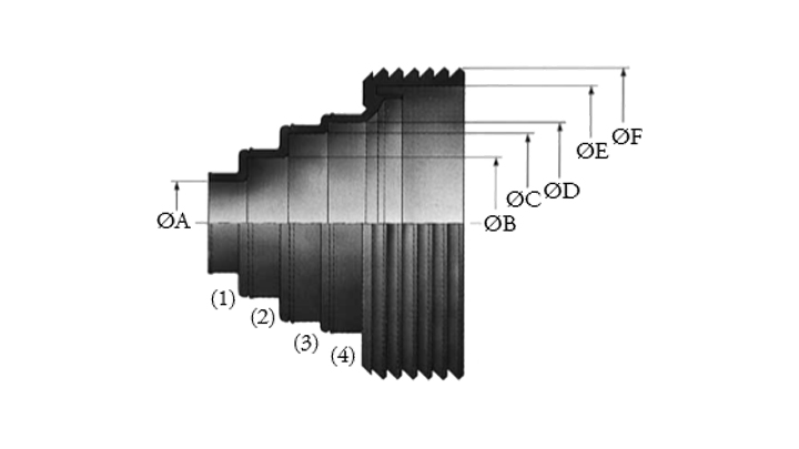 Section view drawing of Trelleborg 911 Multi Connector