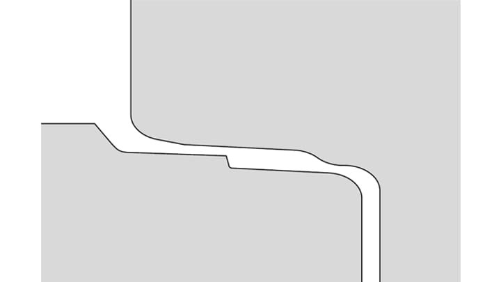 Section view of pipe joint for Trelleborg 140 Lamell design