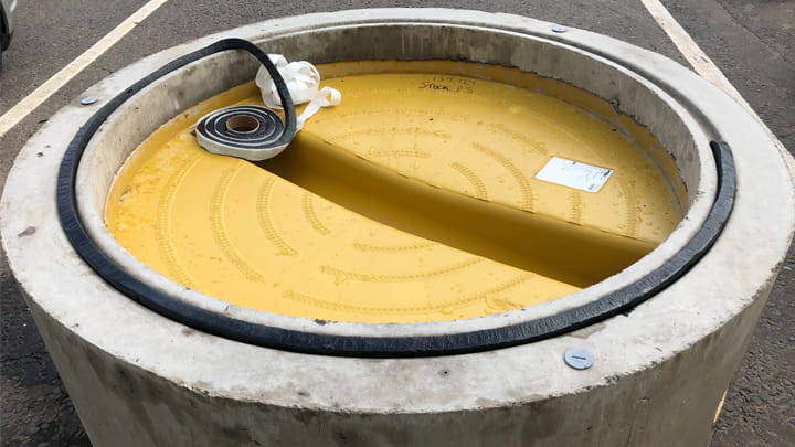 Manhole with Trelleborg C-56 inside groove